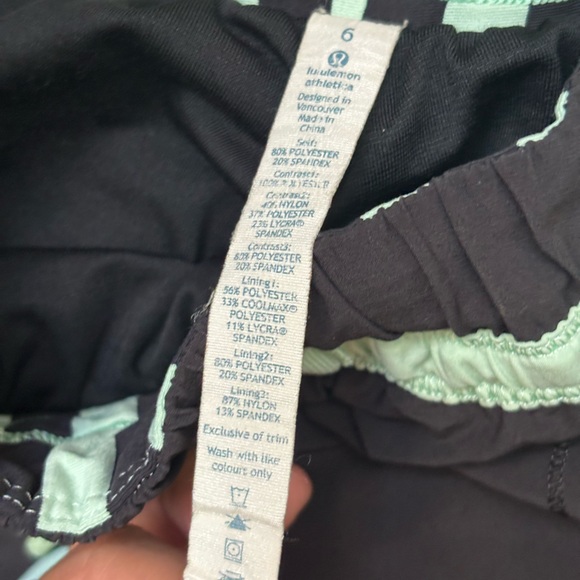 Lululemon Athletica Run Bandit Black and Mint Track Pants - Picture 8 of 14